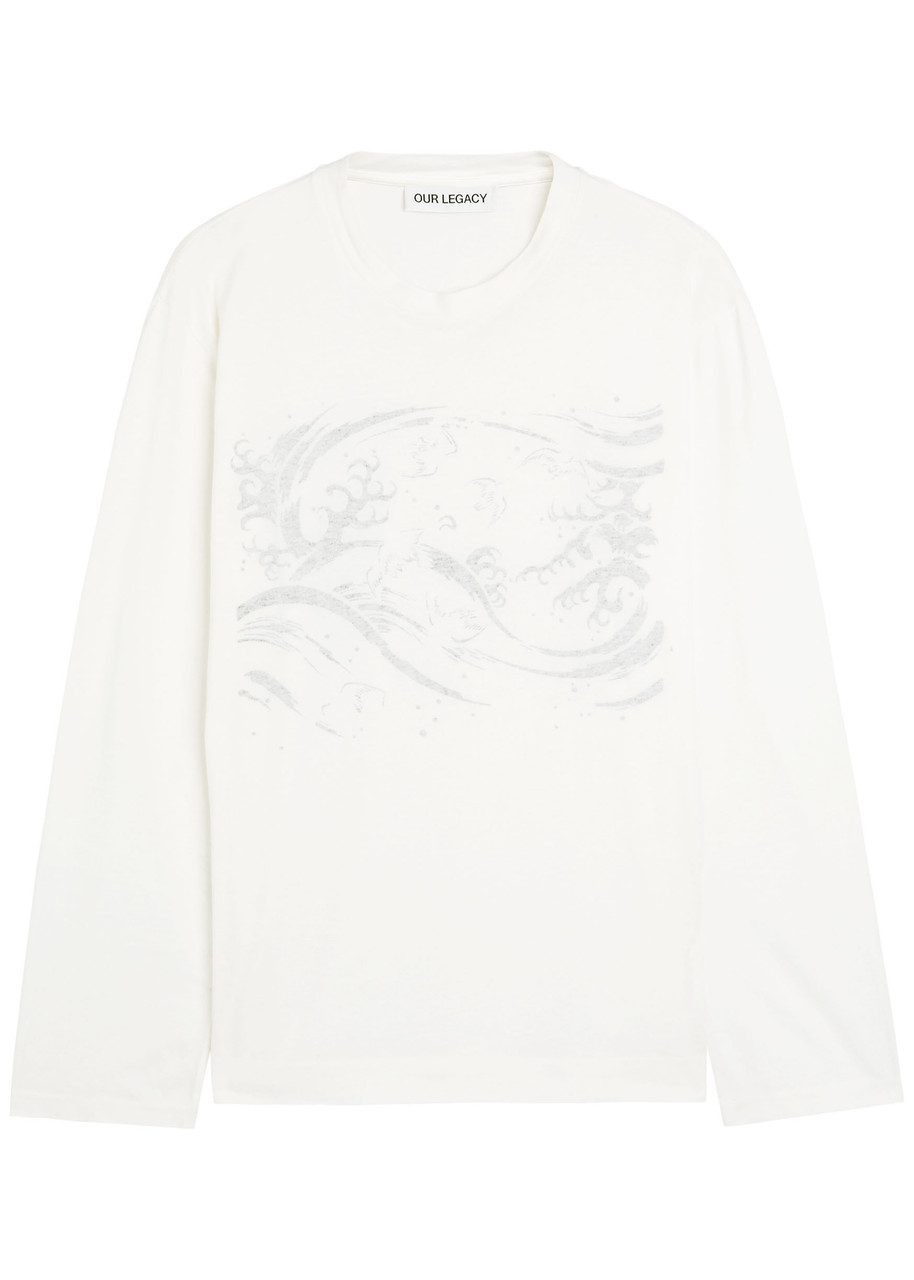 Our Legacy Box Printed Cotton T-shirt In White