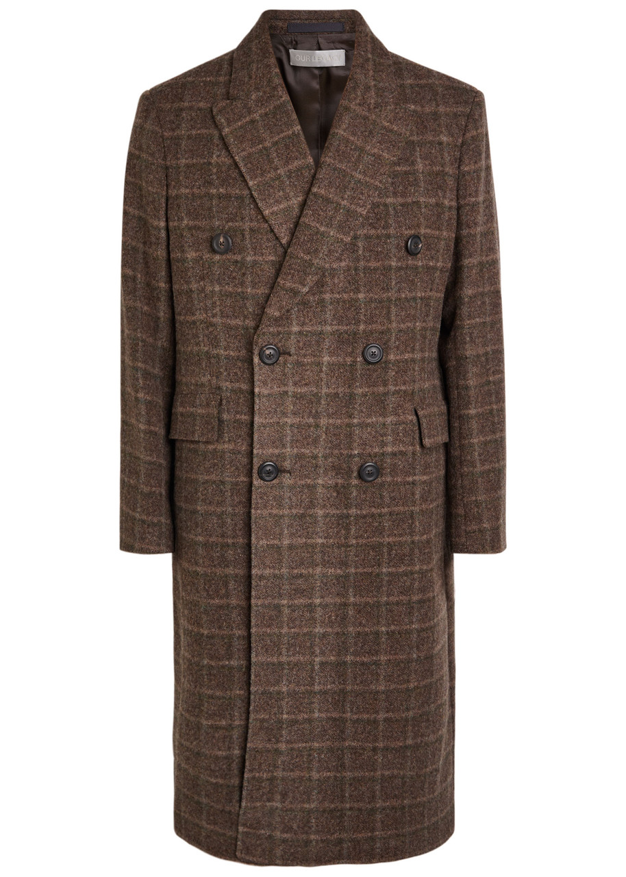 Our Legacy Whale Checked Double-breasted Wool Coat - Brown - 50 (IT50 / L)