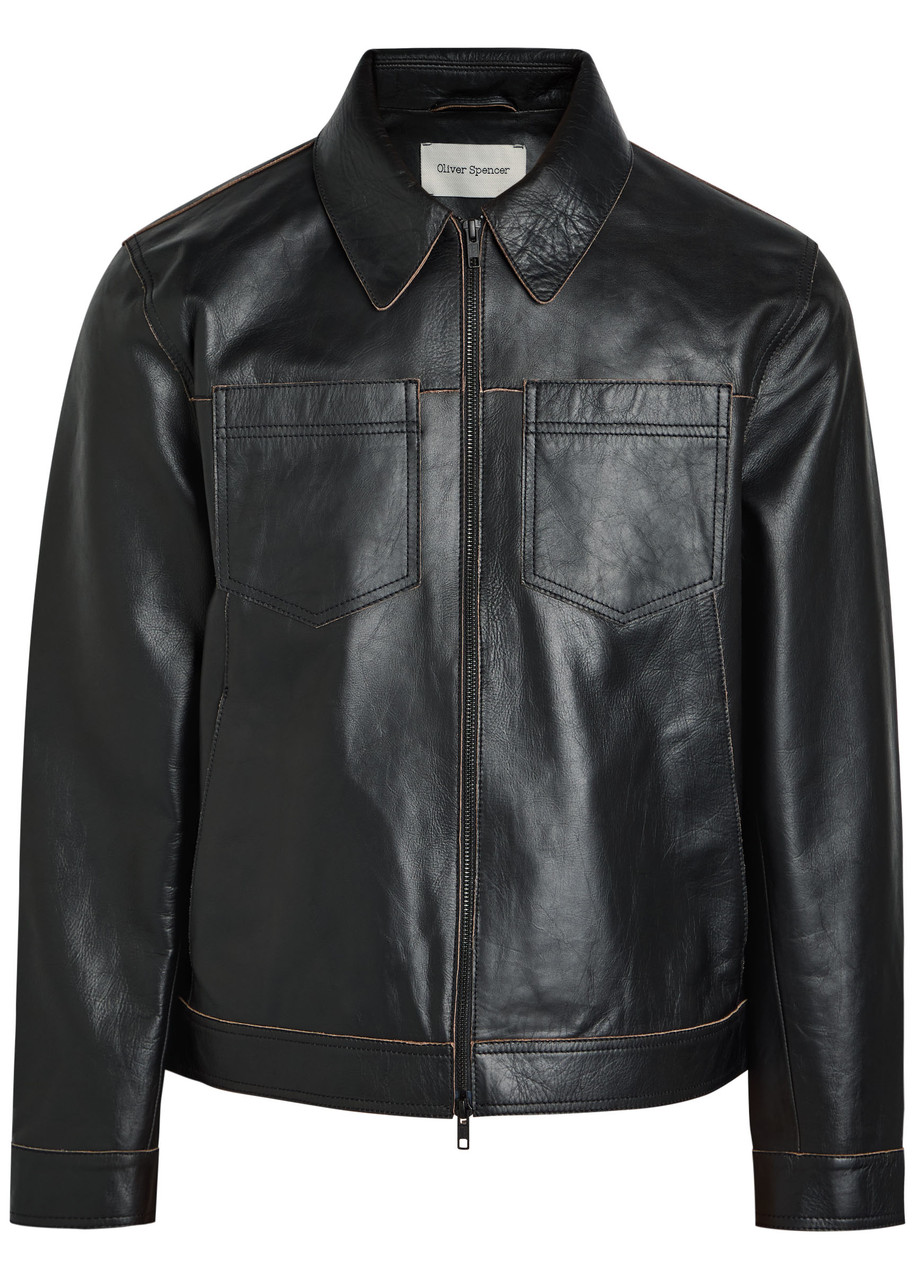 Oliver Spencer Leather Jacket - Black - S