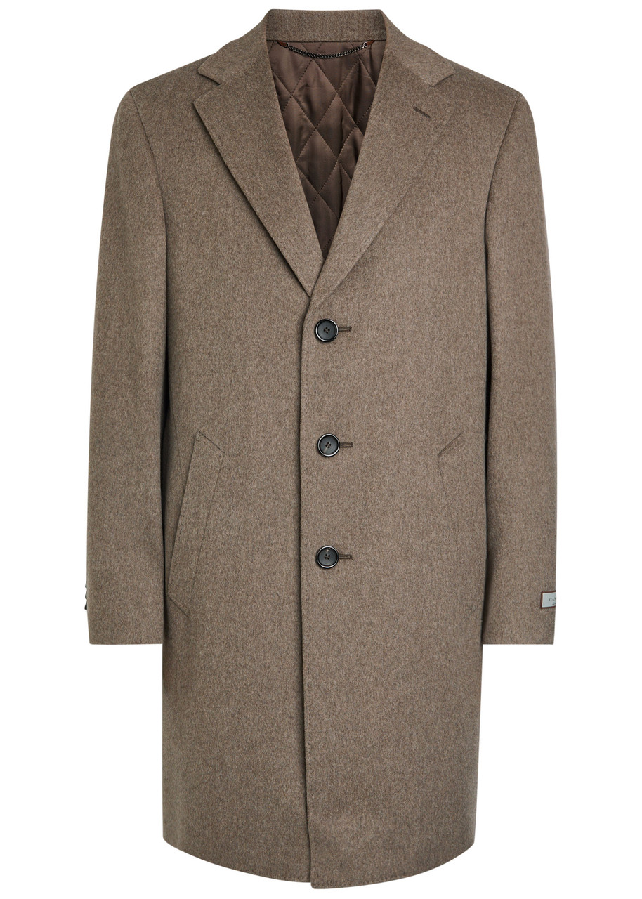 Canali Wool Trench Coat - Brown - 46 (UK36 / S)