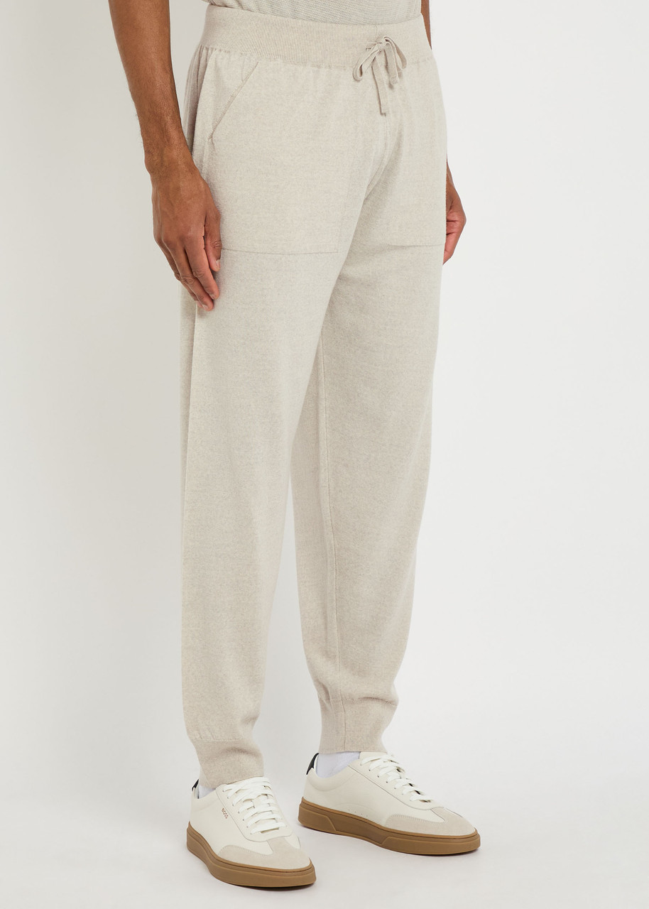 John Smedley Henning Merino Wool Sweatpants In Neutral