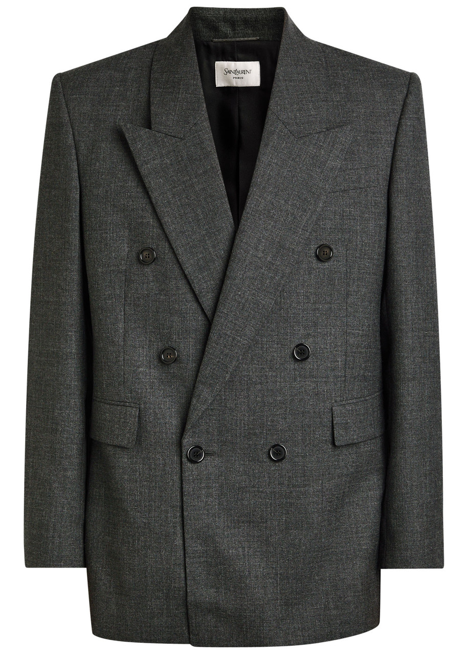 Saint Laurent Double-breasted Wool Blazer - Grey - 50 (IT50 / L)