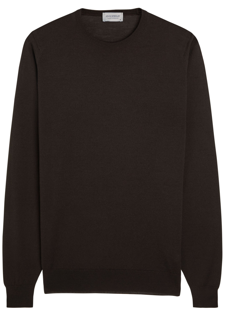 John Smedley Cherwell Merino Wool Jumper In Brown