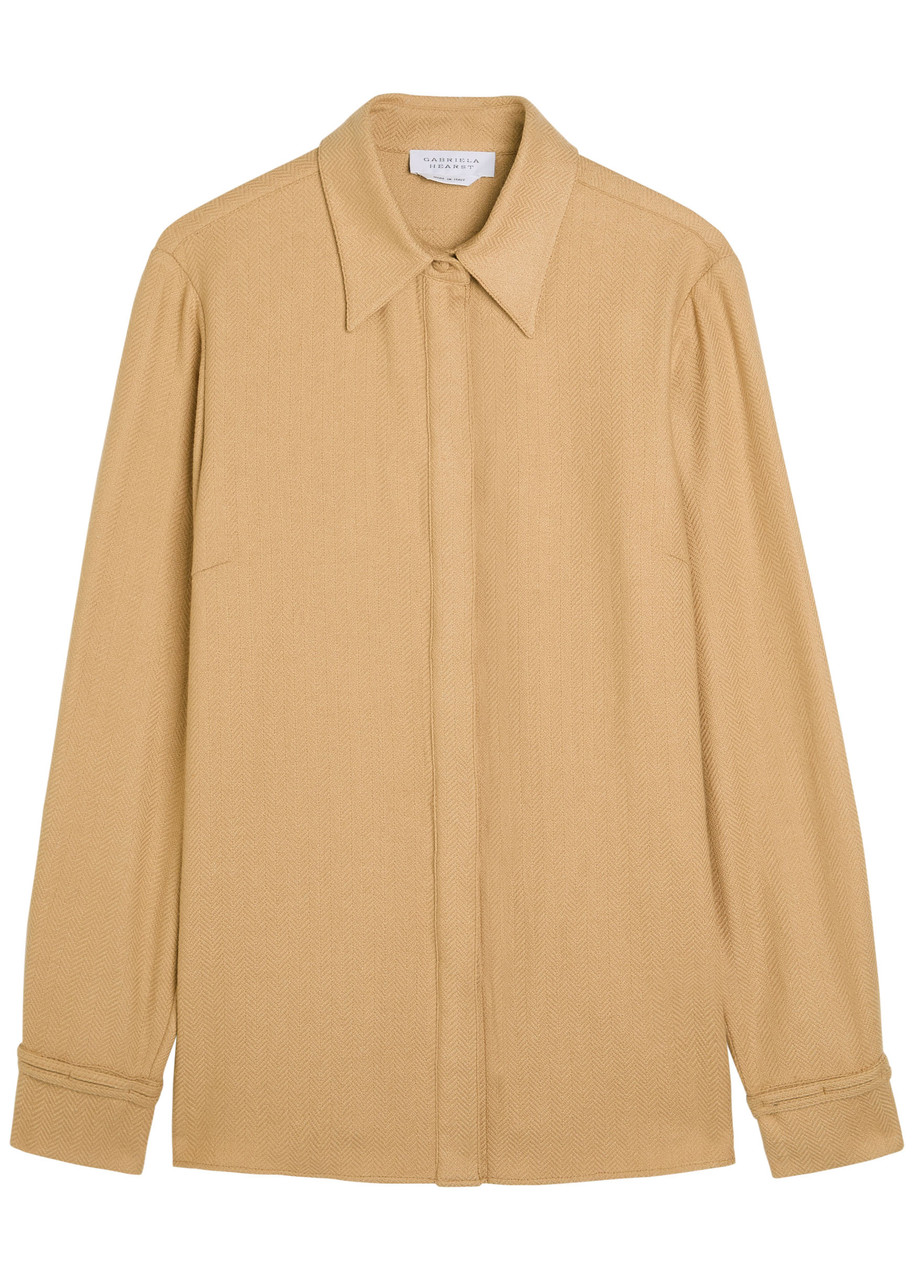 Gabriela Hearst Cruz Cashmere And Silk-blend Shirt In Brown