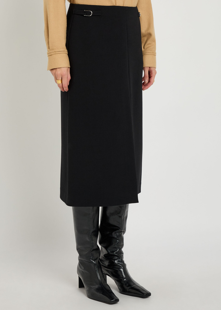 Gabriela Hearst Morelos Wool Midi Skirt In Black