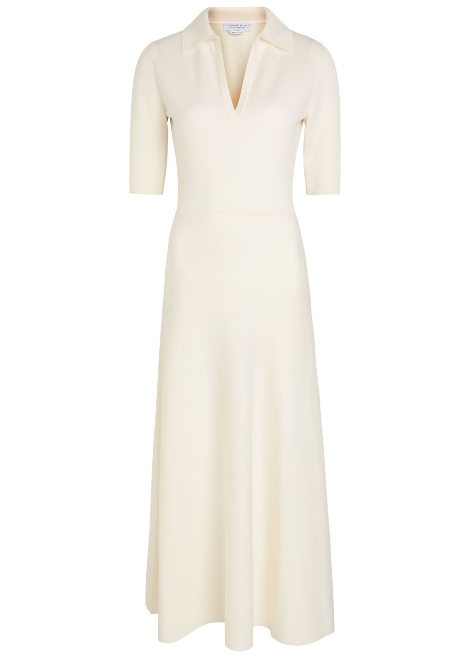 Gabriela Hearst Bradley Wool-blend Midi Dress In Gold