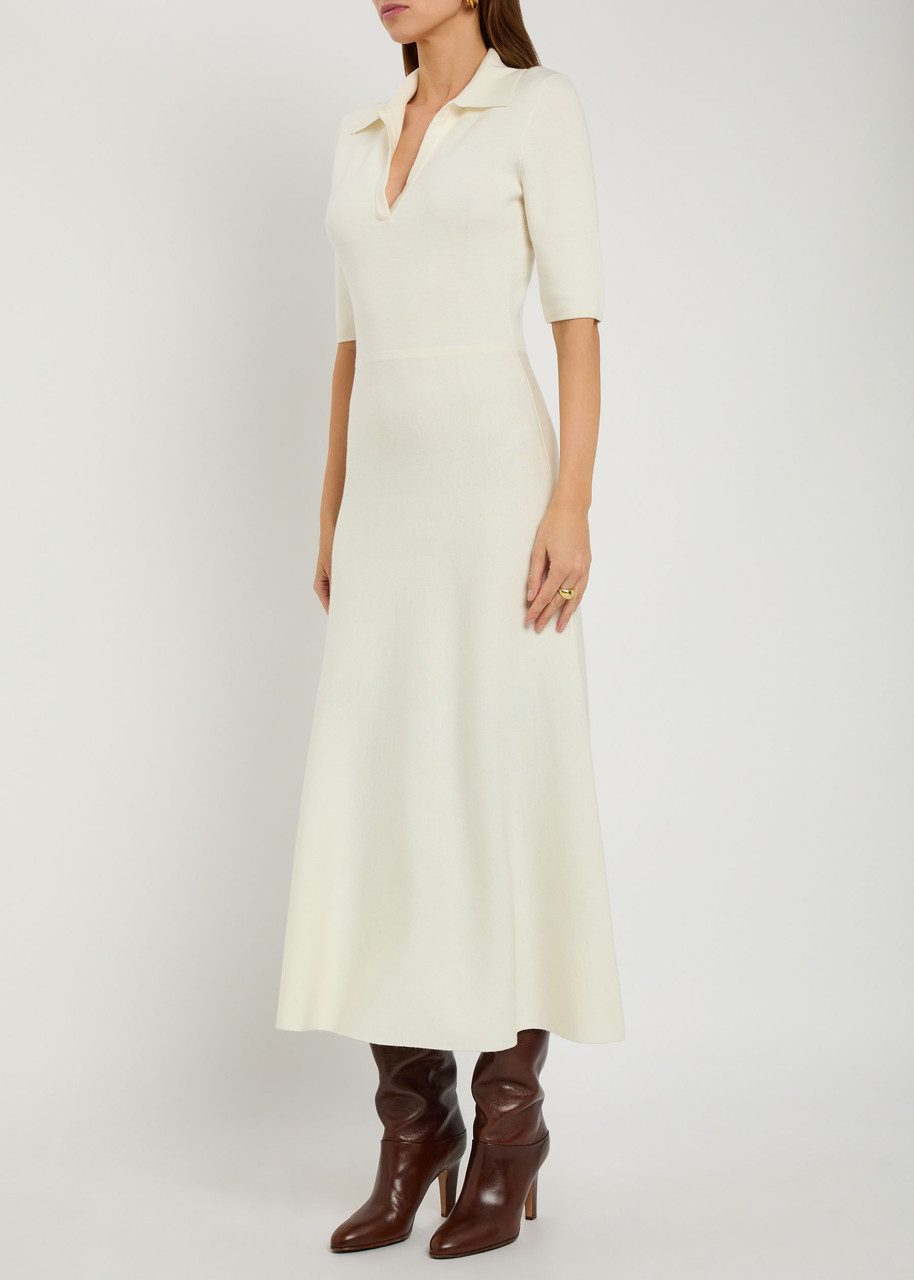 Gabriela Hearst Bradley Wool-blend Midi Dress In Gold