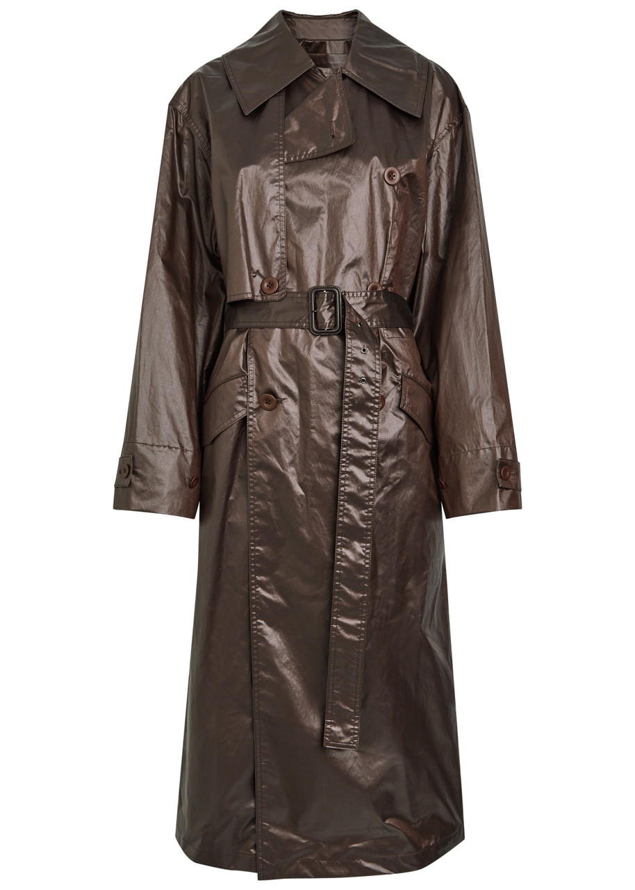 Lemaire Belted Coated Cotton-blend Trench Coat - Dark Red - 38 (UK12 / M)