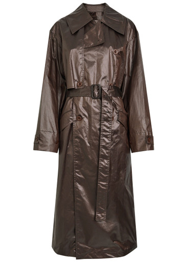 LEMAIRE Belted coated cotton-blend trench coat | Harvey Nichols