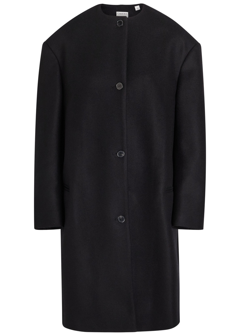 Calvin Klein Cora Wool And Cashmere-blend Coat In Black