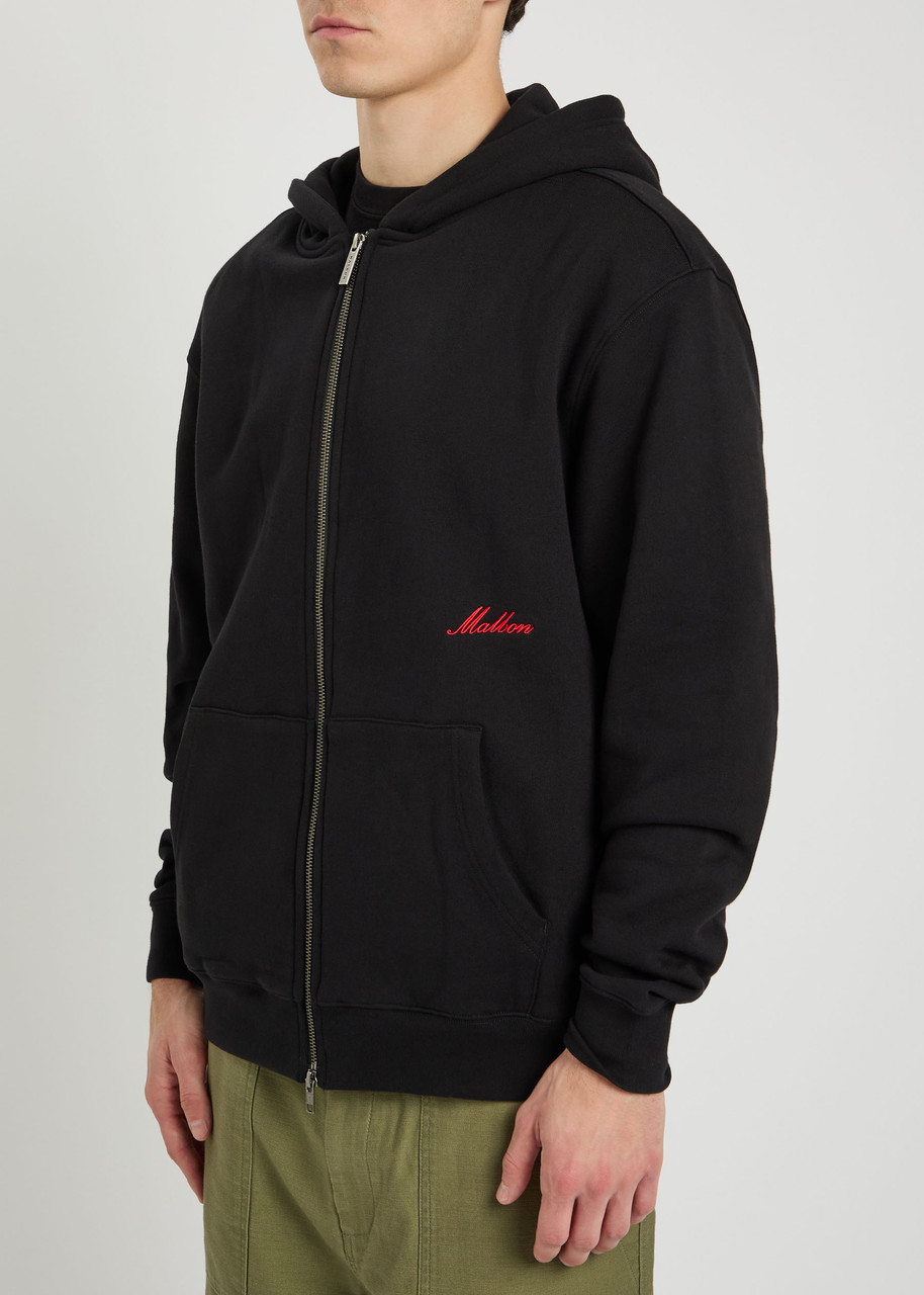 Malbon Members Logo-embroidered Cotton Sweatshirt In Black