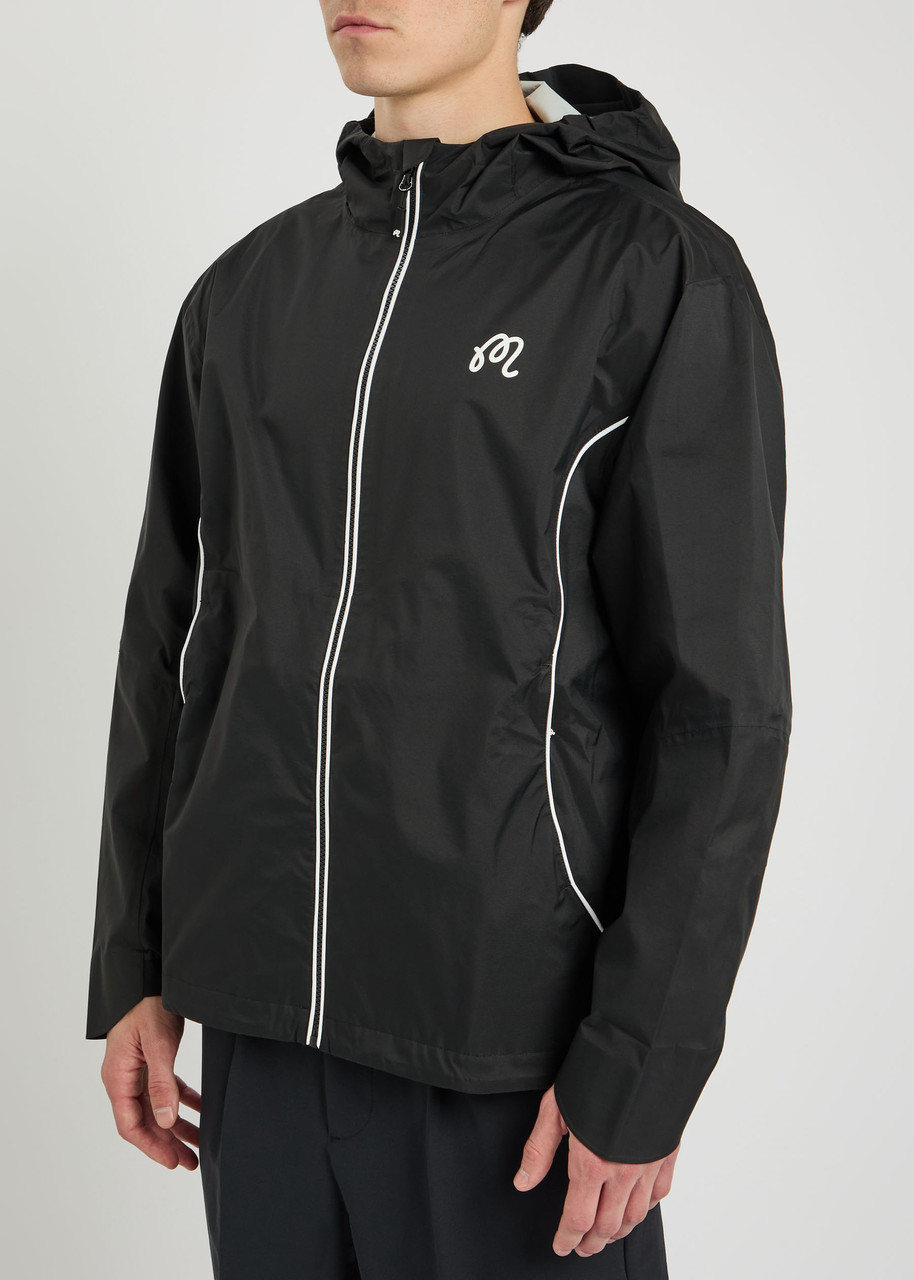 Malbon Cloud Burst Hooded Shell Jacket In Black