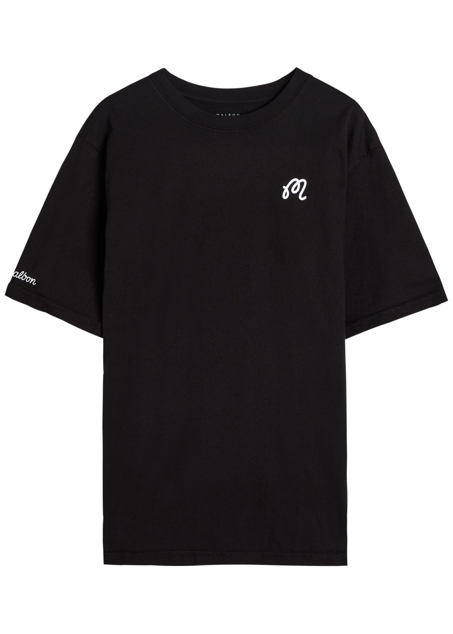 Malbon Bermuda Logo-print Cotton T-shirt In Black