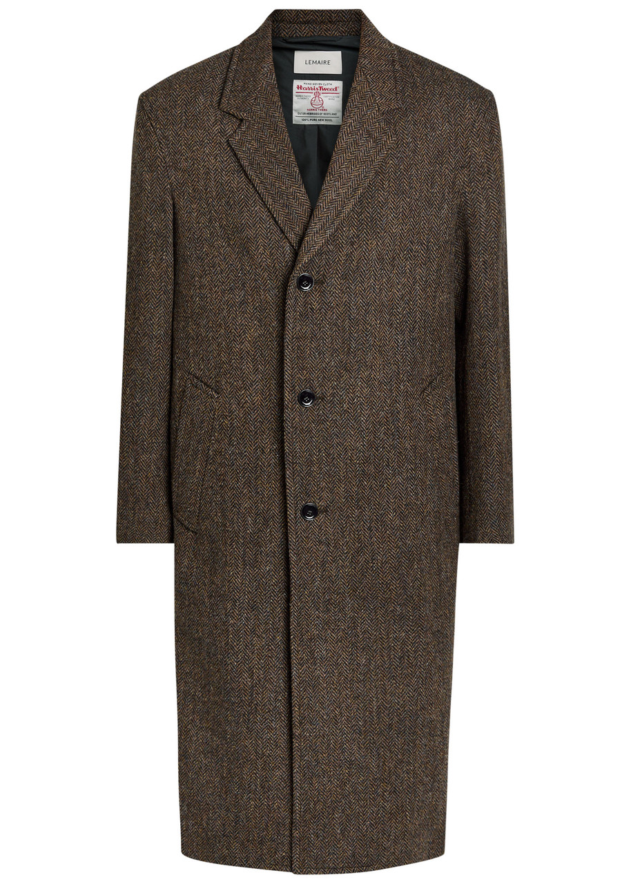 Lemaire Chesterfield Herringbone Wool Coat - Brown - 50 (IT50 / L)