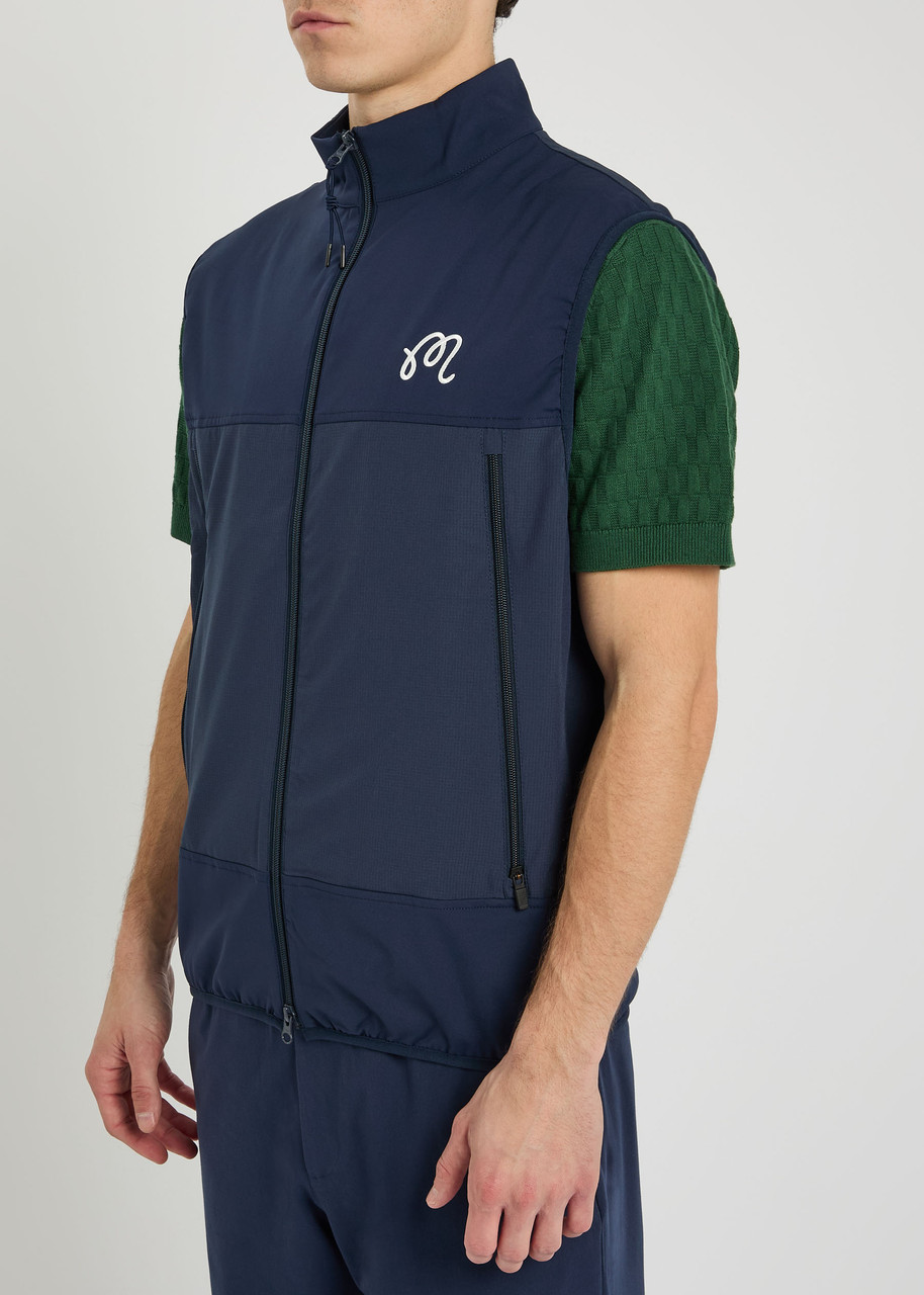 Malbon Albatross Logo-embroidered Jersey Vest In Blue