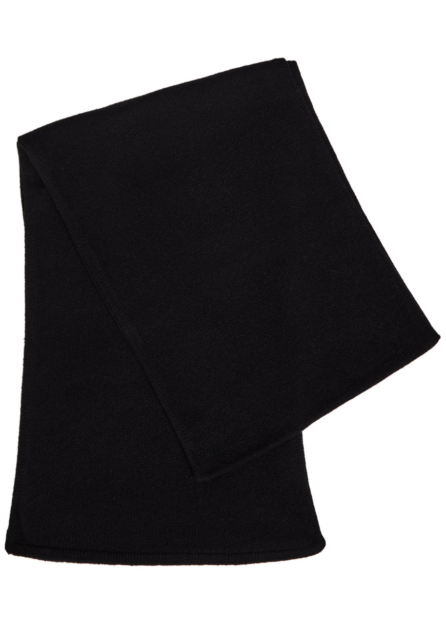 John Smedley Quartz Cashmere And Wool-blend Scarf In Black