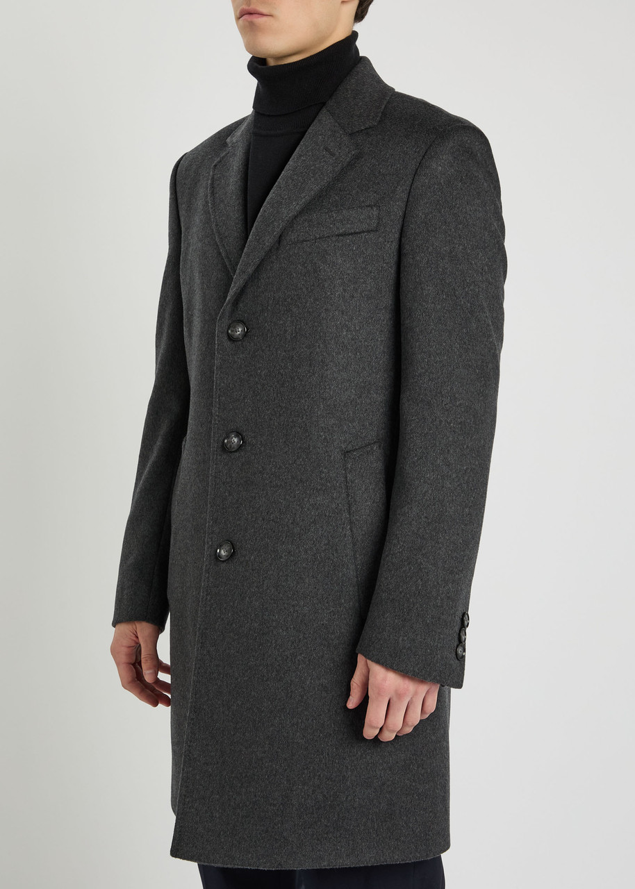 Hugo Boss Boss Hyde Wool-blend Coat In Gray