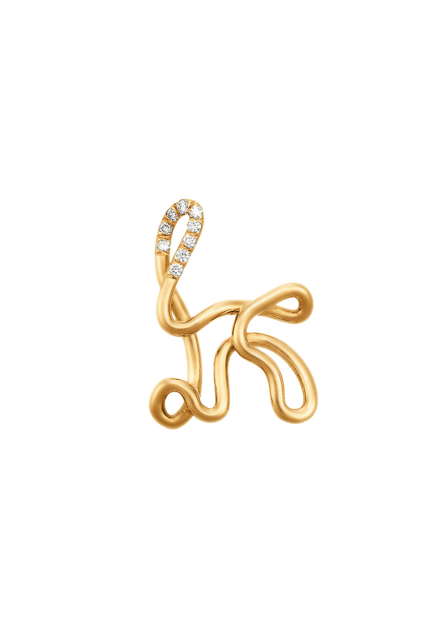 Charlotte Chesnais Alphajoaillerie 18kt Gold Necklace - Letter K - One Size