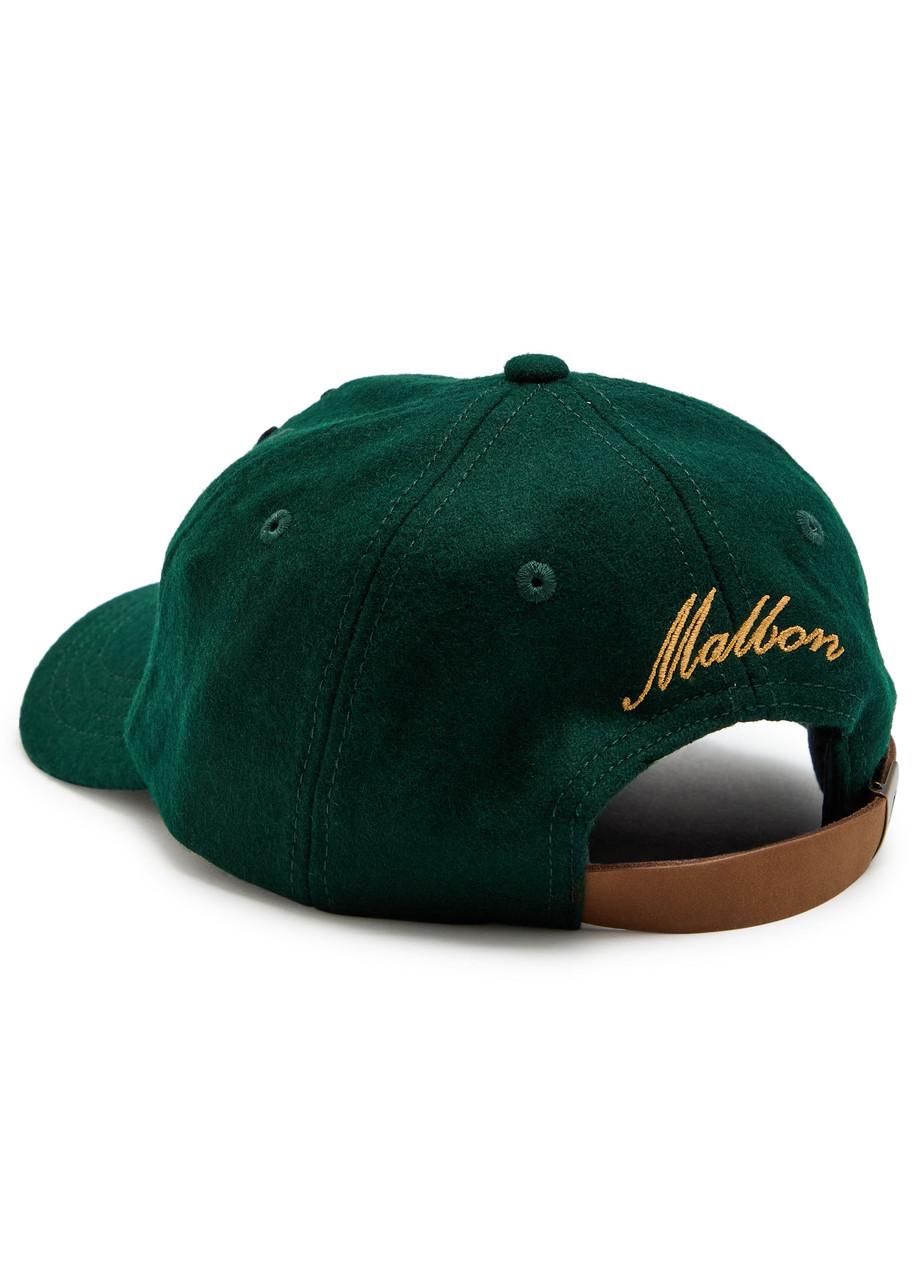 Malbon Crest Dad Wool-blend Cap In Green