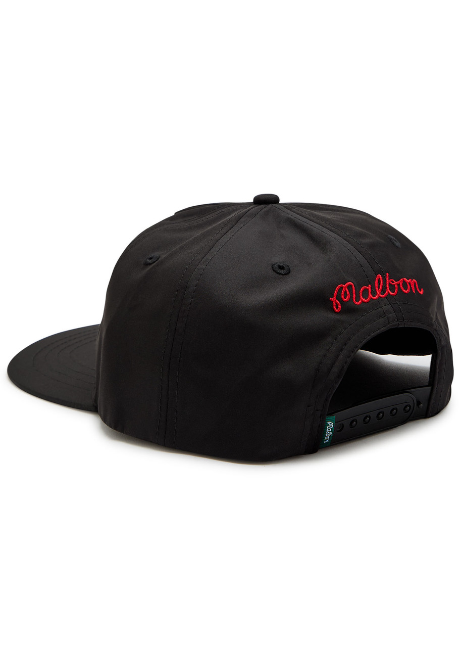 Malbon Members Logo-embroidered Shell Cap In Black