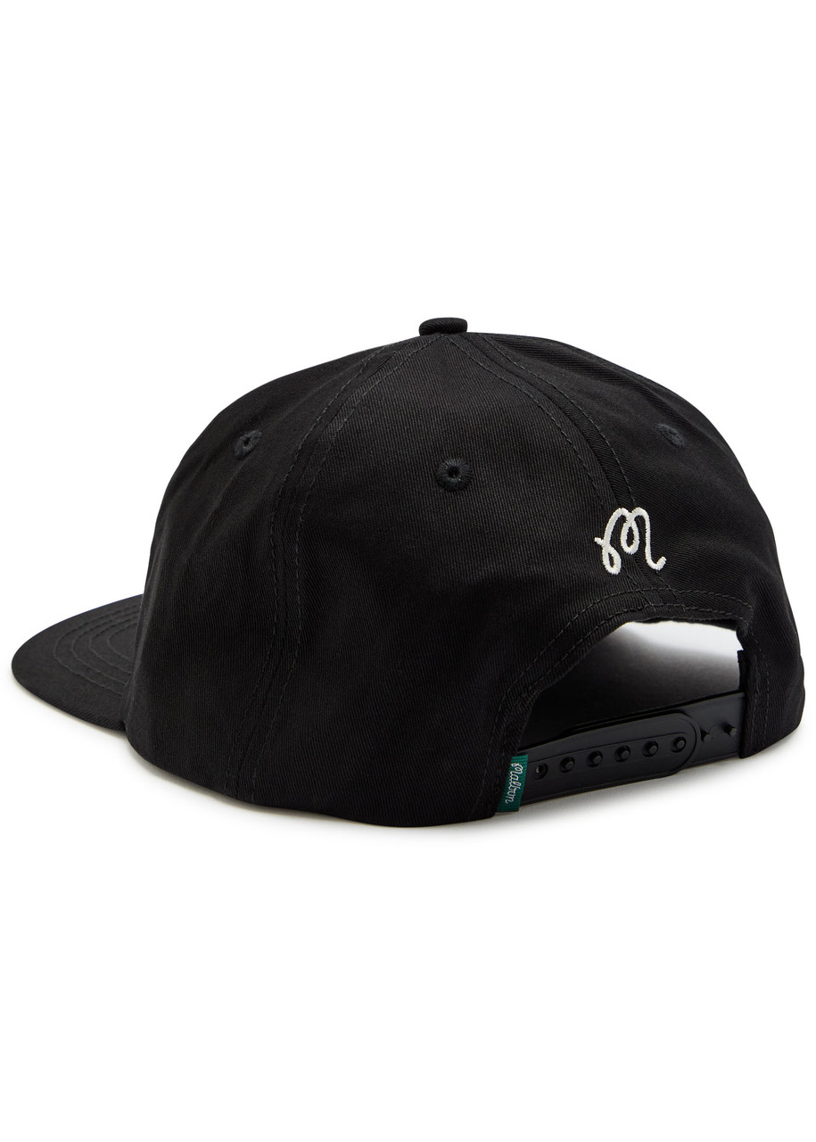 Malbon Monarch Logo-print Cotton Cap In Black