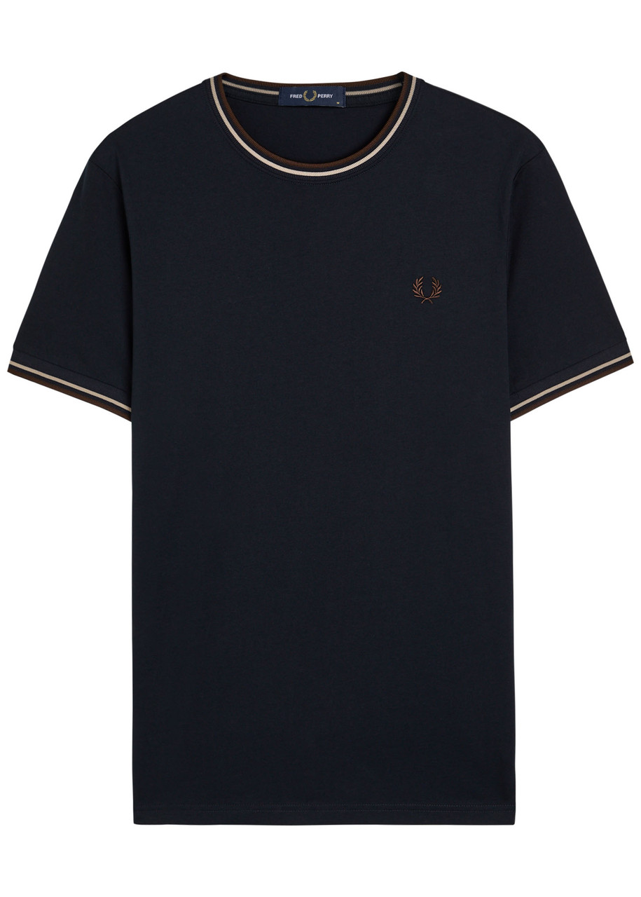 Fred Perry Twin Tipped Logo Cotton T-shirt - Navy - Xxl