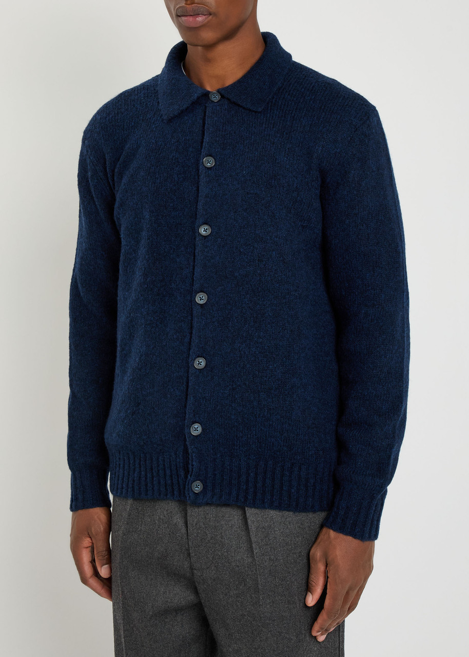 Nn07 Lee 6598 Merino Wool Blend Cardigan In Blue