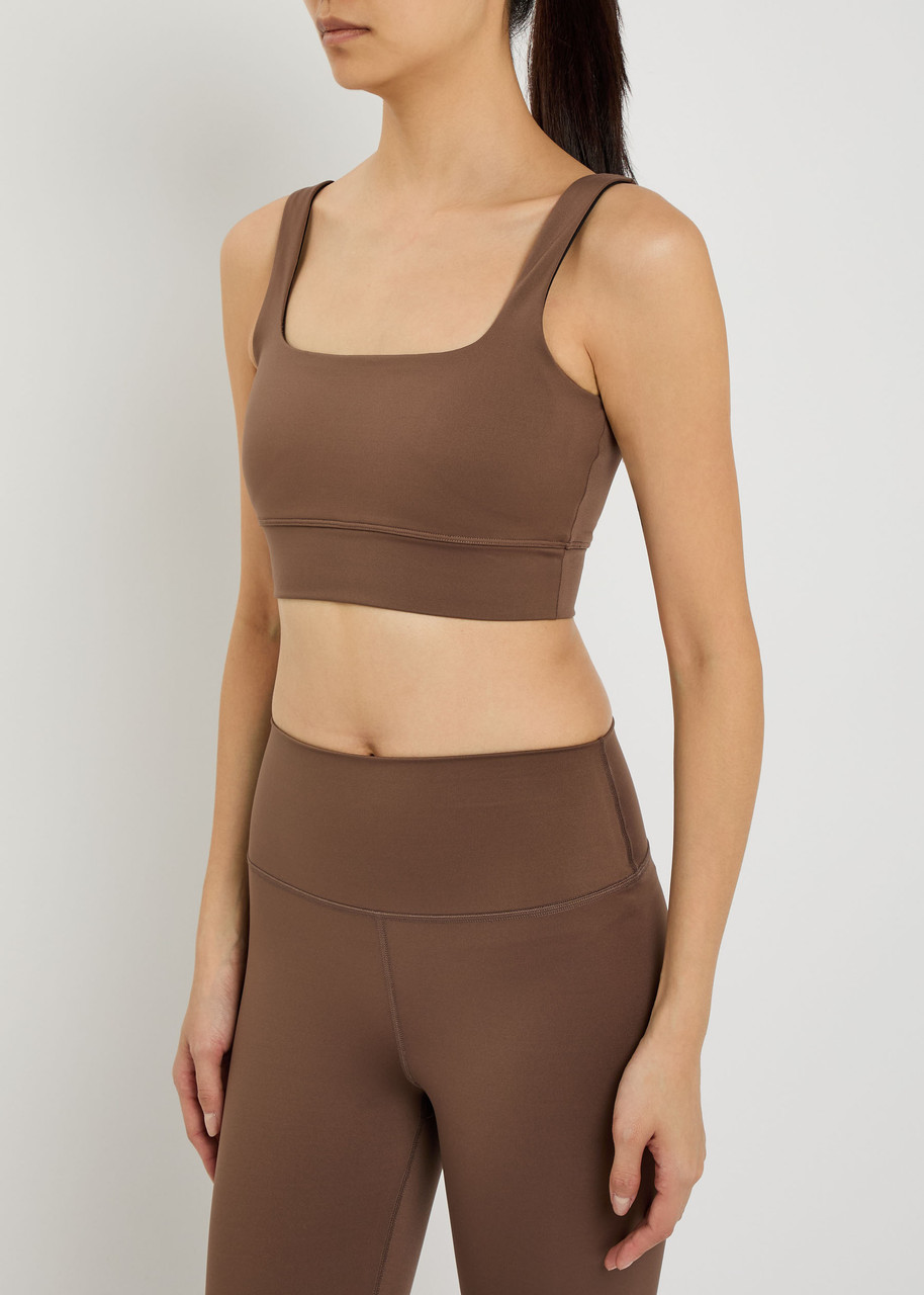 Varley Assure Cori Stretch-jersey Bra Top In Brown