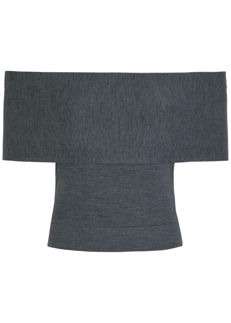 Simkhai Callahan Off-the-shoulder Wool Top In Gray