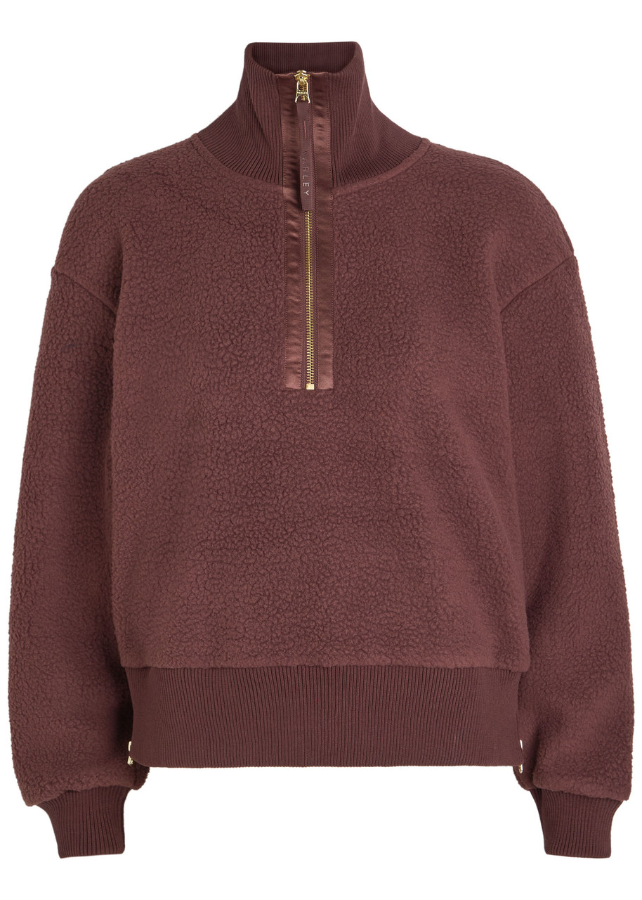 Varley Roselle Half-zip Fleece Sweatshirts In Brown