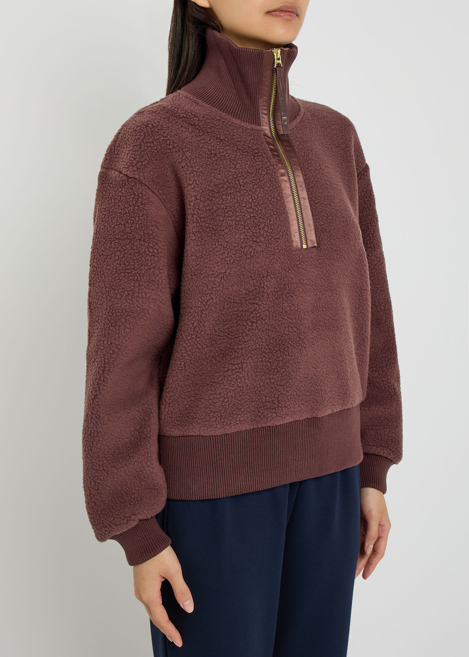 Varley Roselle Half-zip Fleece Sweatshirts In Brown