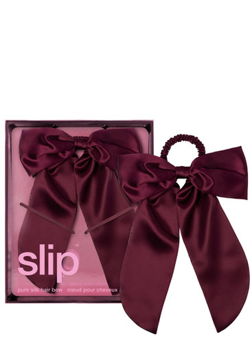 Slip Pure Silk Hair Bow - Crimson