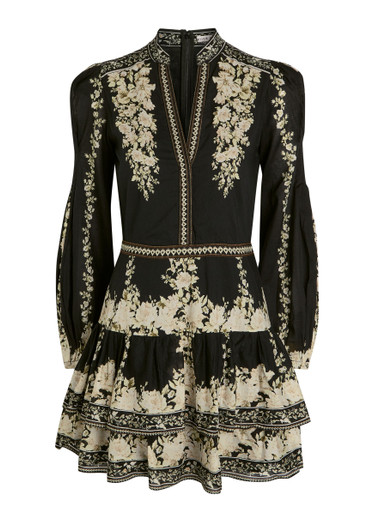 ALICE + OLIVIA Valencia floral-print cotton mini dress | Harvey