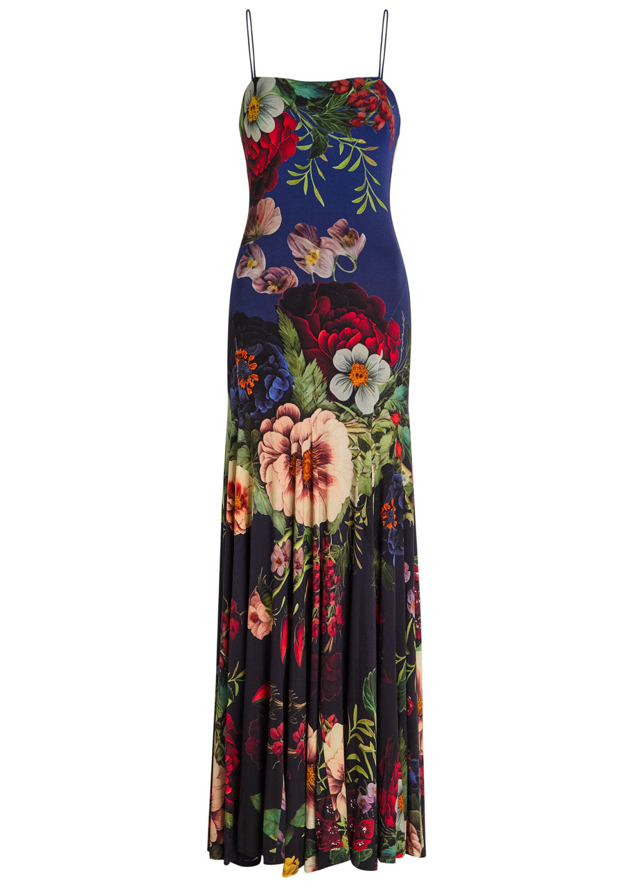 Alice + Olivia Augusta Floral-print Jersey Maxi Dress - Black - 6 (UK10 / S)