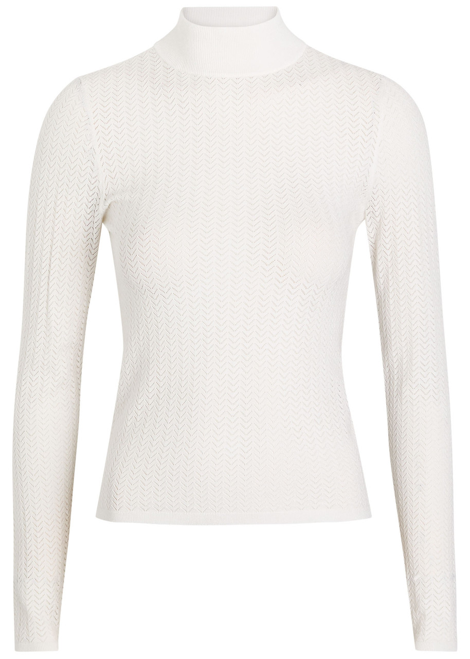 Alice And Olivia Alice + Olivia Lanie Pointelle Knit Top In White
