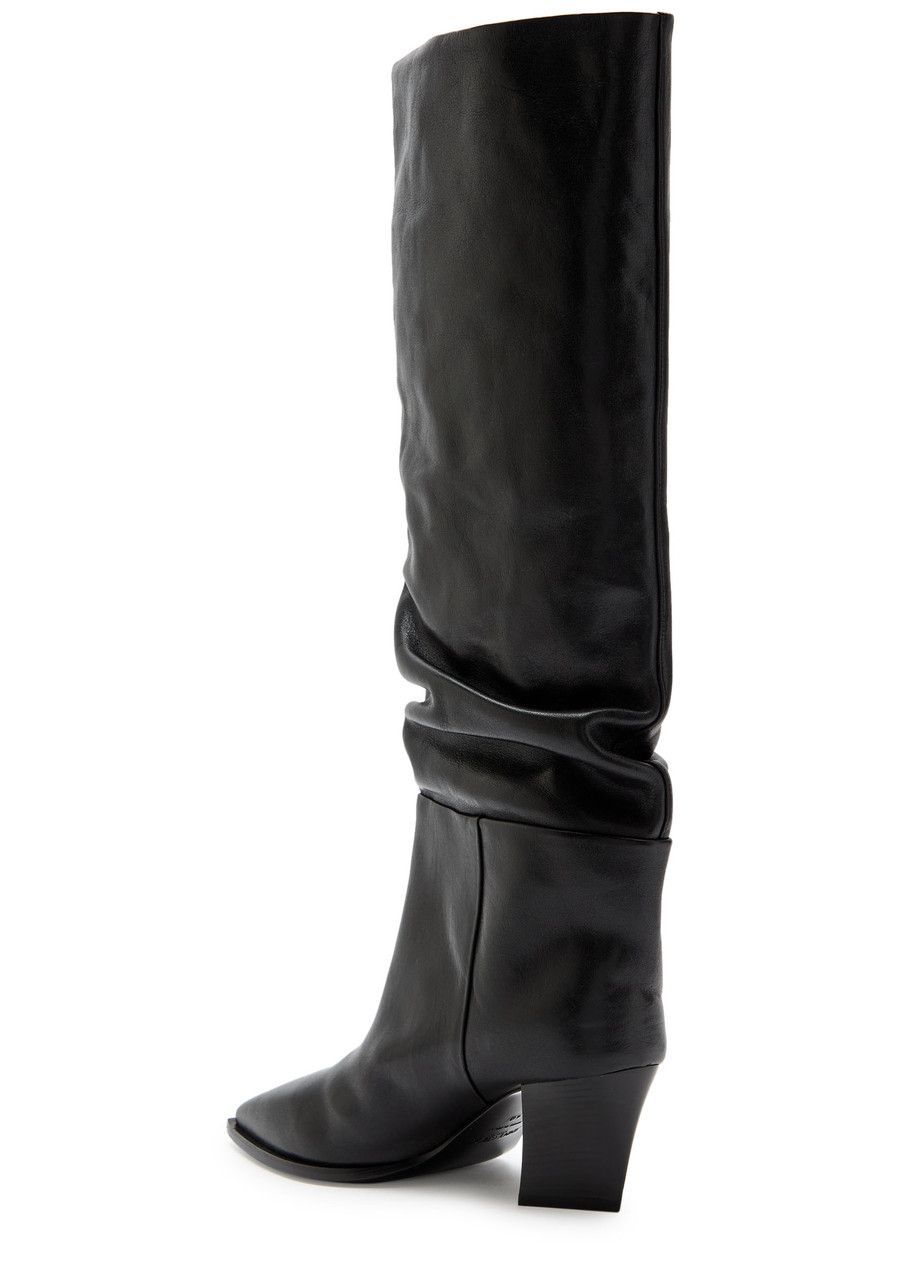 Jimmy Choo Hart 60 Leather Knee-high Boots In Black