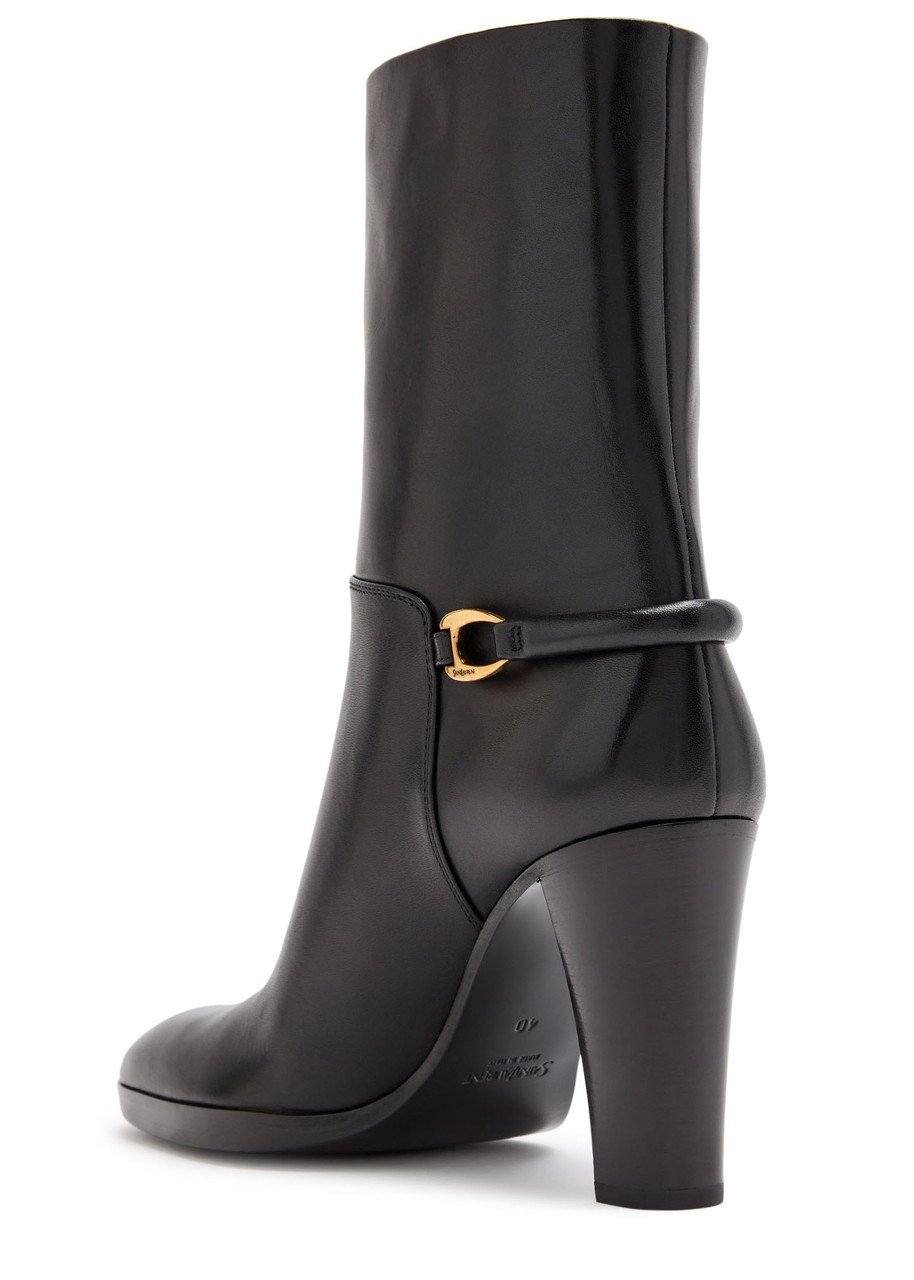 Saint Laurent Sulpice 80 Leather Ankle Boots In Black