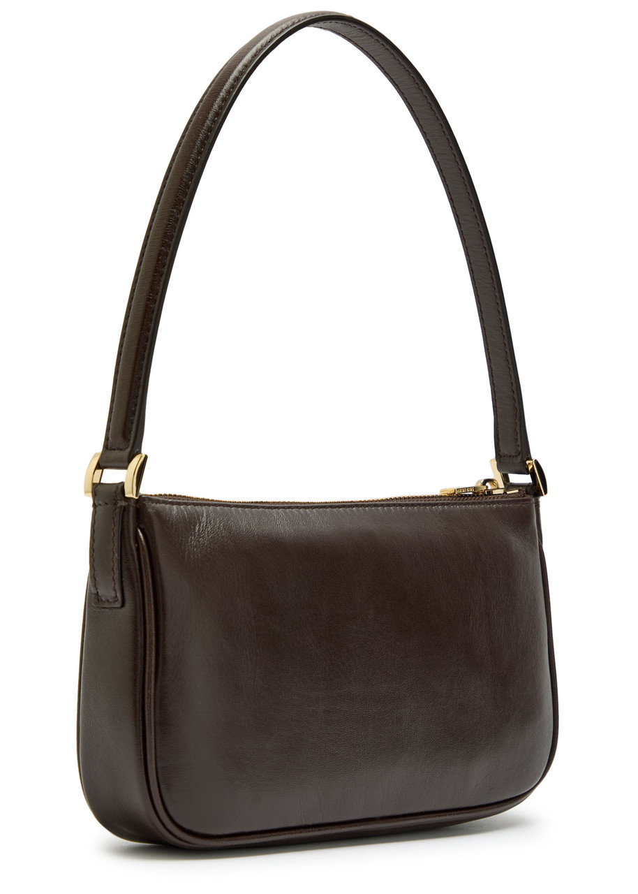 Anine Bing Elly Mini Leather Shoulder Bag In Brown