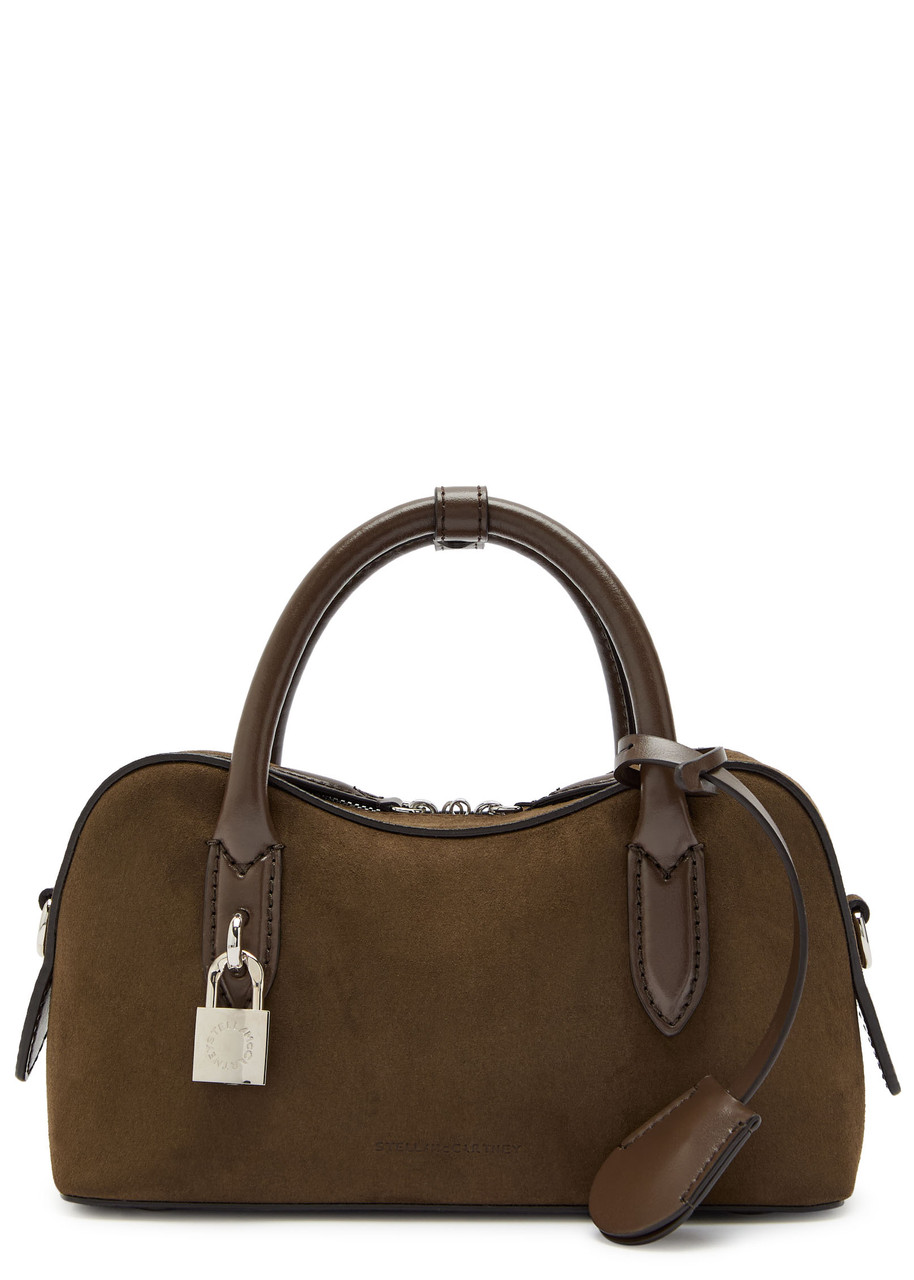 Stella Mccartney Stella Ryder Small Faux Suede Top Handle Bag In Brown