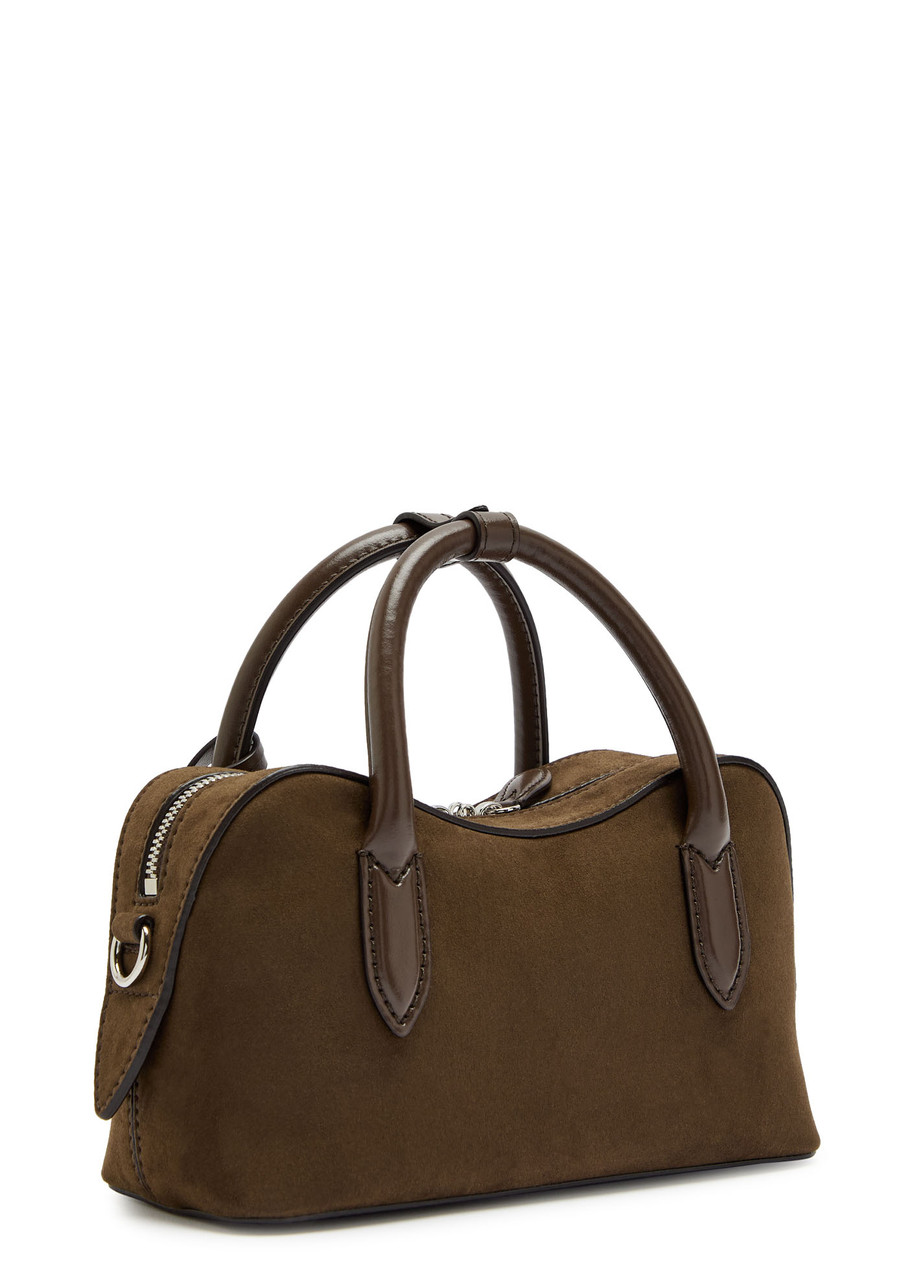 Stella Mccartney Stella Ryder Small Faux Suede Top Handle Bag In Brown