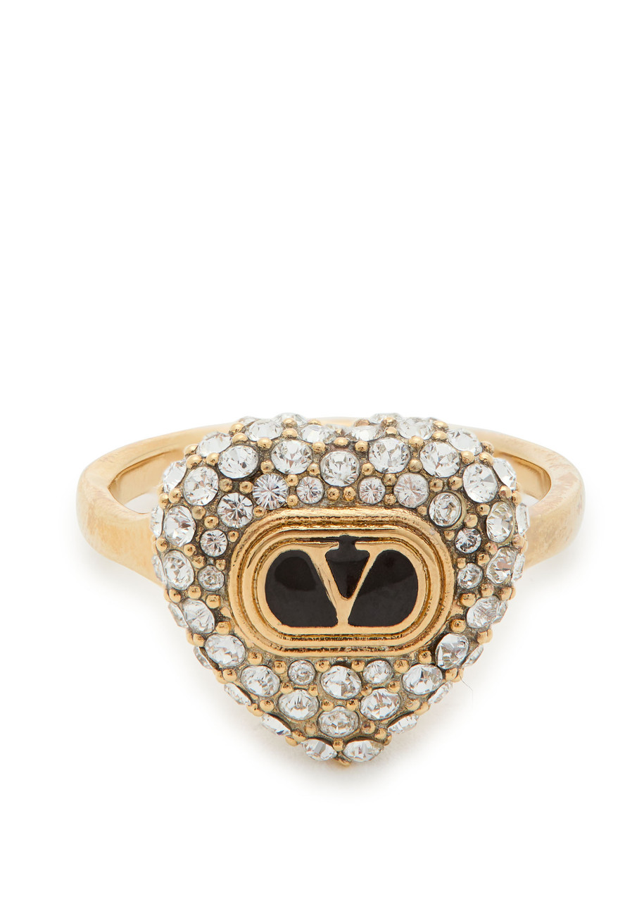 Valentino Garavani Coeur Royal Pavé Ring - Gold - 11 (UK K)