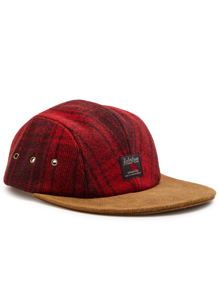 Polo Ralph Lauren Checked Suede and Wool cap - Red - One Size