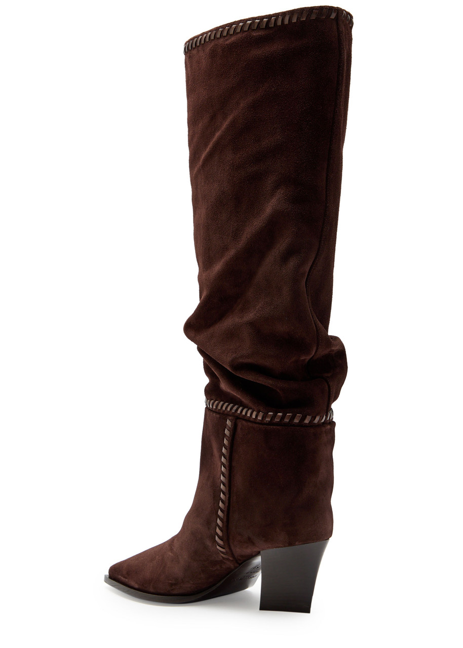 Jimmy Choo Hart Stitch 60 Suede Knee-high Boots In Multi