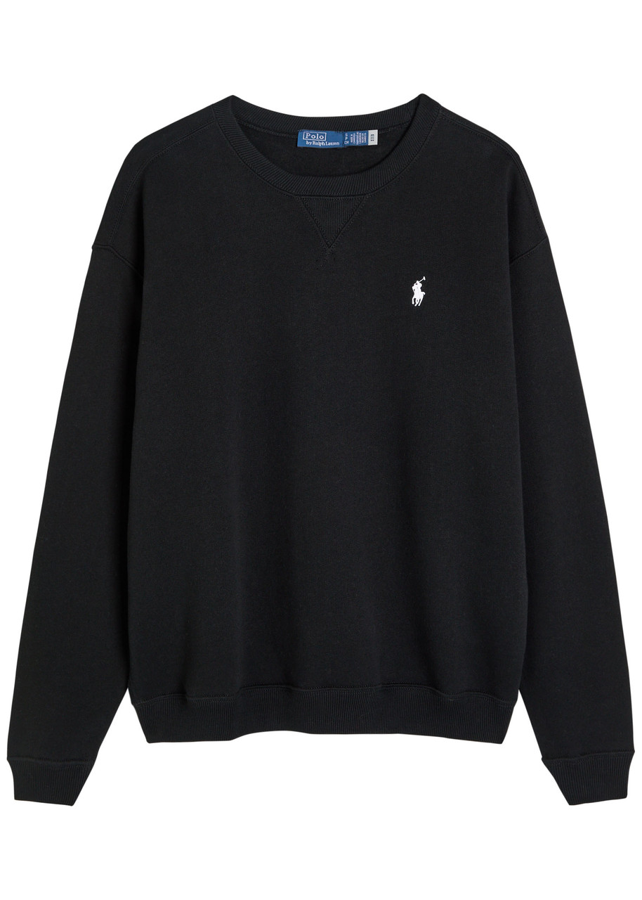 Polo Ralph Lauren Logo-embroidered Cotton-blend Sweatshirt In Black