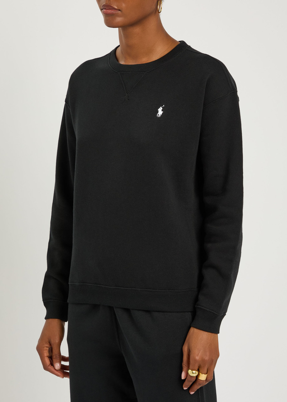 Polo Ralph Lauren Logo-embroidered Cotton-blend Sweatshirt In Black