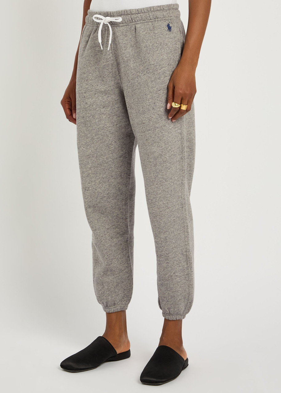Polo Ralph Lauren Logo-embroidered Cotton-blend Sweatpants In Gray