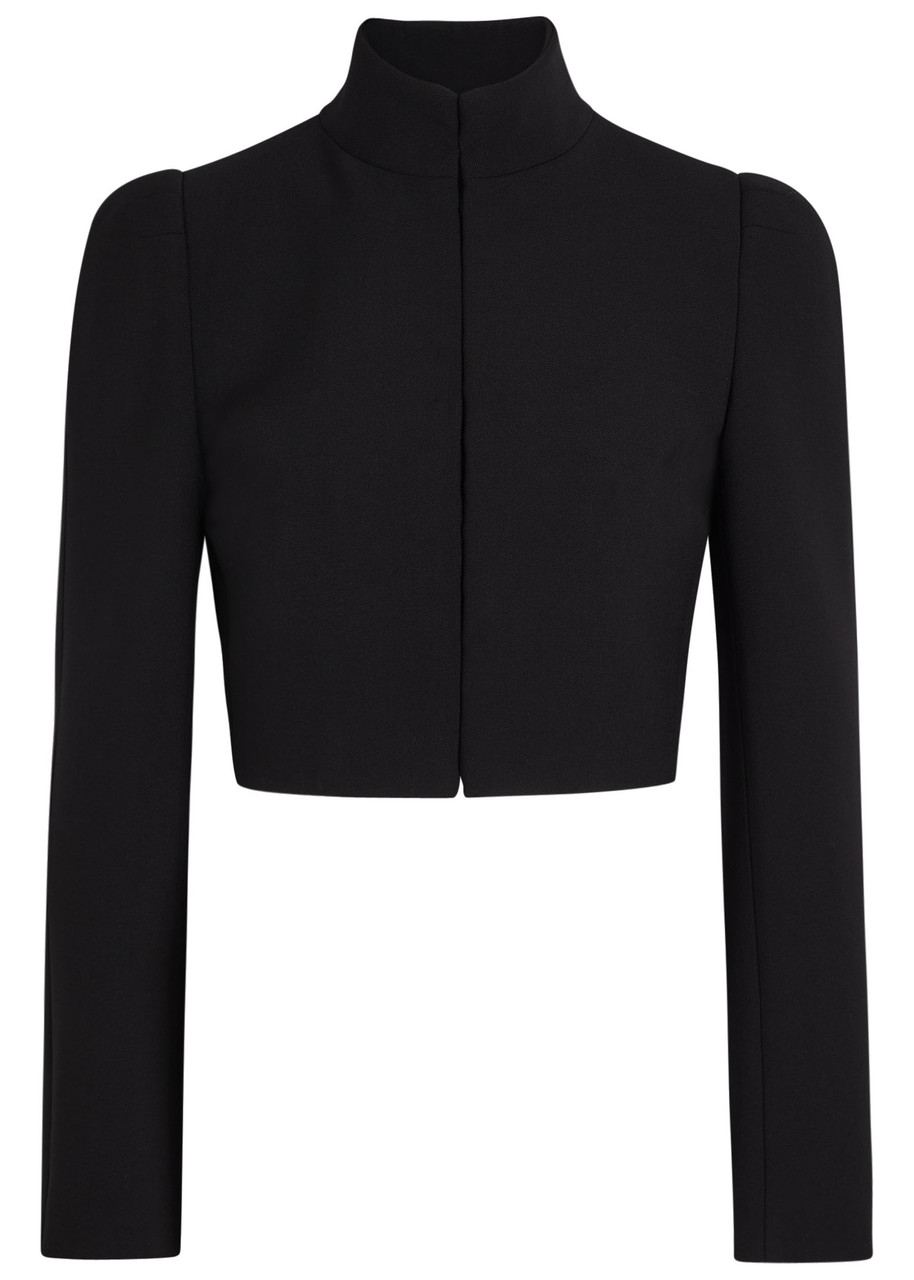 Alaïa Funnel-neck Cavalry Twill Cropped Jacket In Multi
