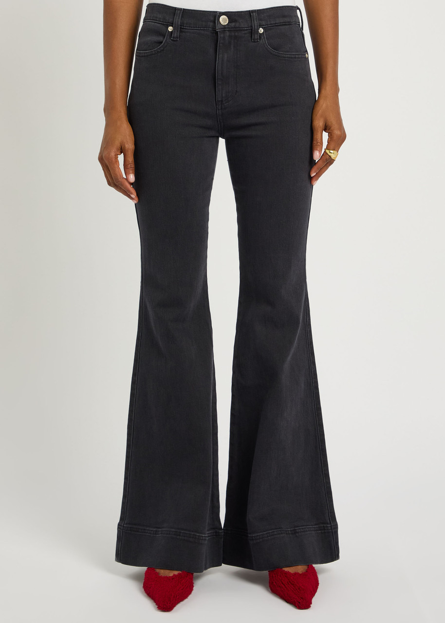 Alice And Olivia Bodie Low-rise Bootcut Jeans In Black
