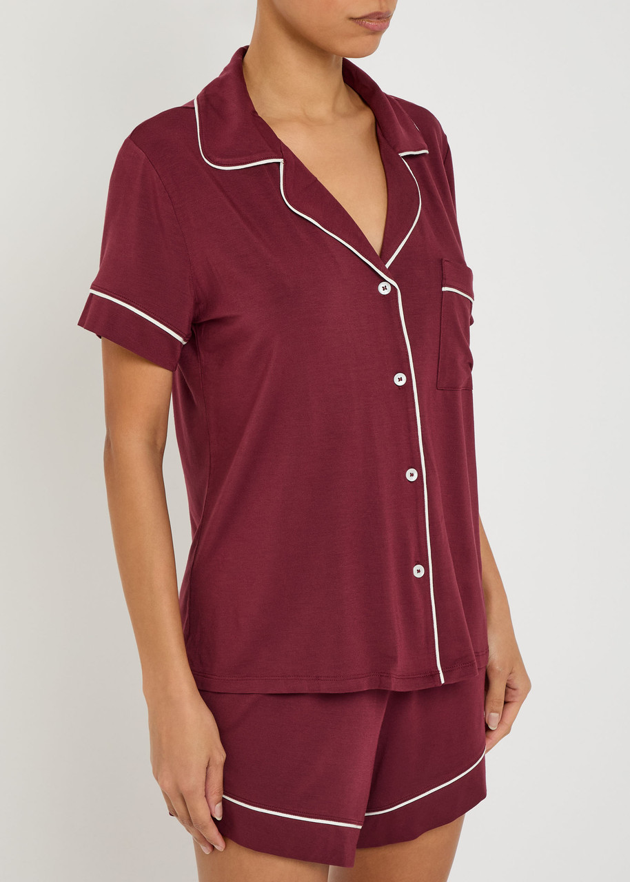 Eberjey Gisele Jersey Pyjama Set In Burgundy
