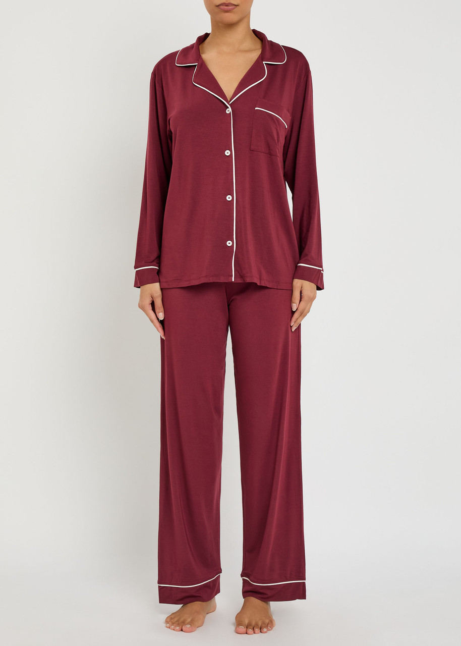 Eberjey Gisele Jersey Pyjama Set In Brown